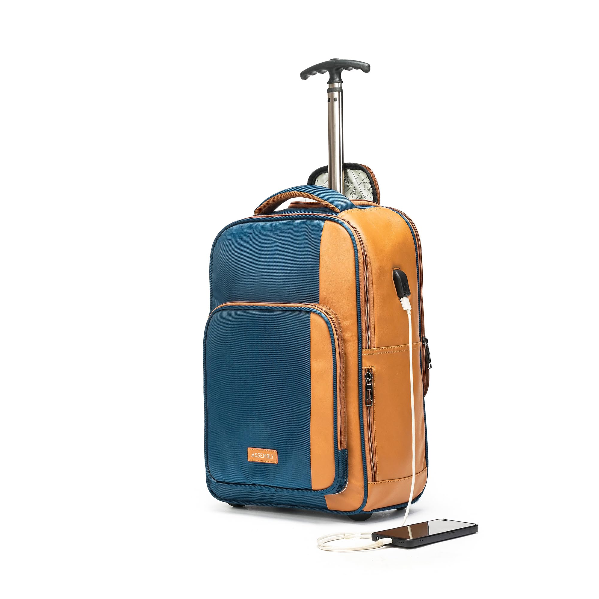 THE ASSEMBLY Polyester Laptop Roller Case For Softshell Office Travel Inline_Skate_Wheel Suitcase|Weekender Bag With 2 Wheels For Men&Women- 35 Liters-One Day Travel Backpack,18.75 Cm,H-32.50 Cm,Blue (B0CNCZNRV3) Amazon Price History, Amazon Price Tracker