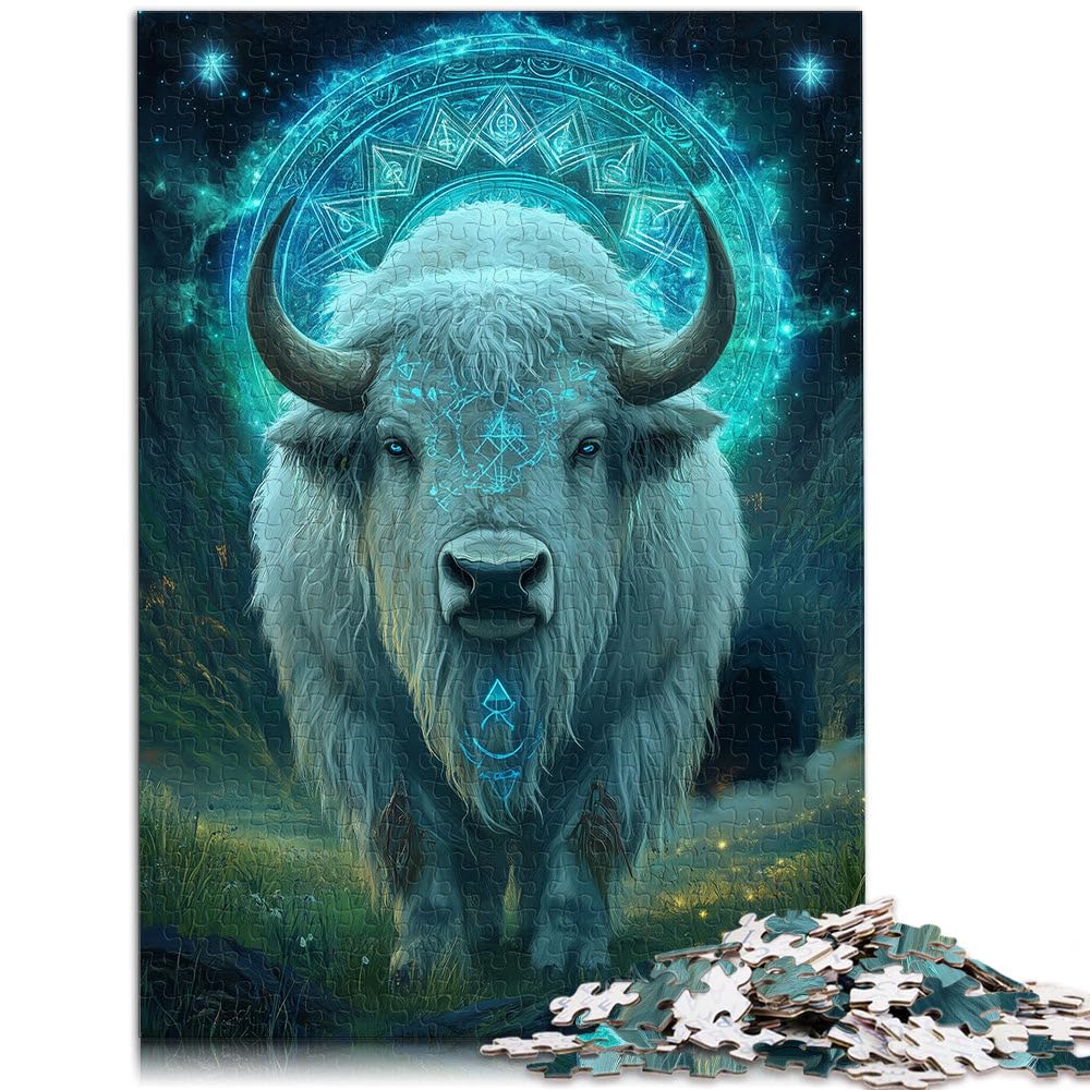 Puzzle 2000 pièces pour Adultes Taureau bête Mythique Fait de Papier，Convient aux 14 Ans et Plus Jeu Familial pour et Collection d'artistes, Beaux-Arts。Taille：70x100cm/27.5x39.3pouce