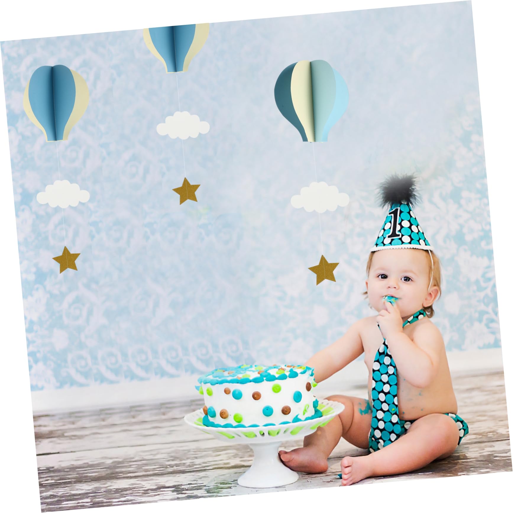 jojofuny Lot De 3 Décorations en Papier pour Montgolfières Décorations pour Bébé Ornements À Suspendre Accrocheurs pour Célébration 6 Pièces X 3