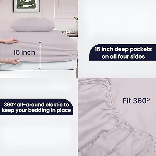 Miniatura 5 de SGI Bedding - Juego de sábanas para cama Twin, algodón egipcio 100% suave de lujo, color azul claro, 1000 hilos