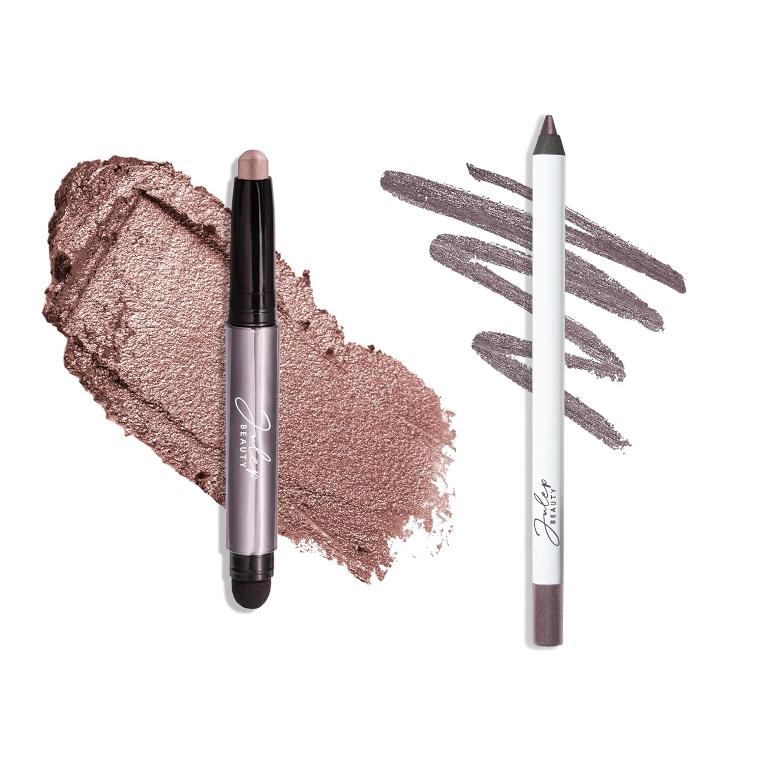 Julep Twice As Nice Eyeshadow Stick and Eyeliner Duo | Includes Eyeshadow 101 Creme-to-Powder Waterproof Shadow Stick, Mink Mauve Shimmer and All-Day Gel Eyeliner Pencil, Smoky Taupe Shimmer
