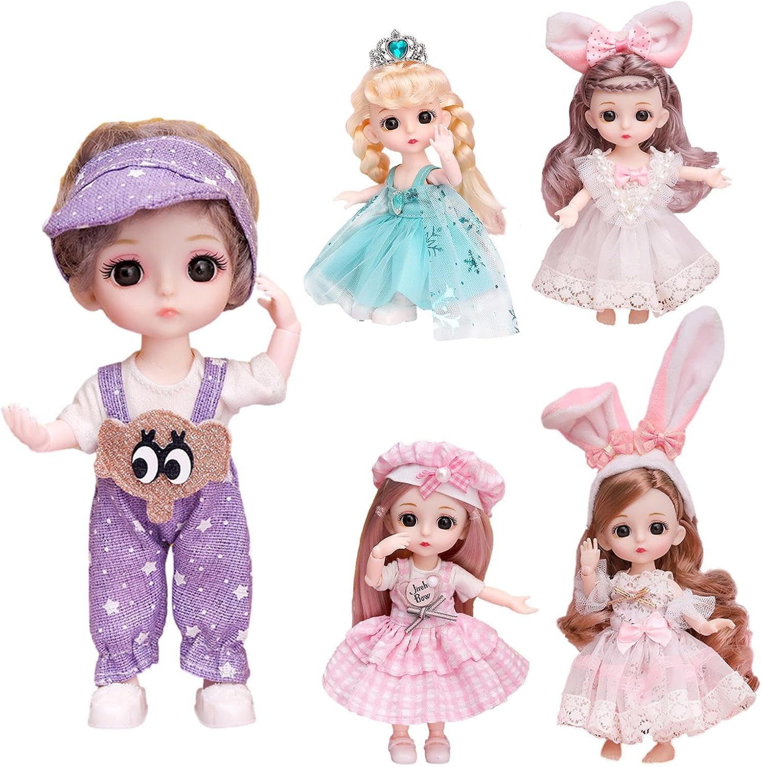 Bjd-Puppe, 16 cm große bewegliche Puppe, kleine Prinzessinnenpuppe mit