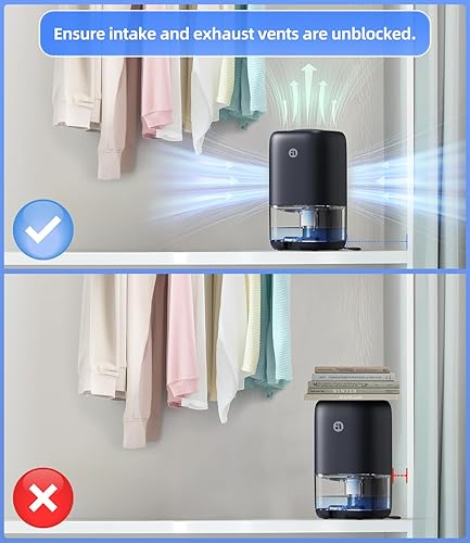 Miniatura 7 de TABYIK Deshumidificador, deshumidificadores pequeños de 35 onzas para habitación del hogar, silencioso con apagado automático, deshumidificadores