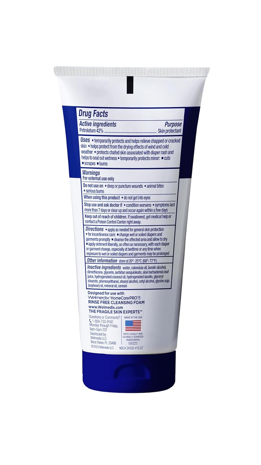 Welmedix Fragile Skin Protective Ointment Hospital Grade Healing Ointment, Barrier Cream & Skin Protectant w/Calendula for Treatment of Eczema, Psoriasis, Dermatitis, Bed Sores, Chafing (5oz Tube) - Image 2