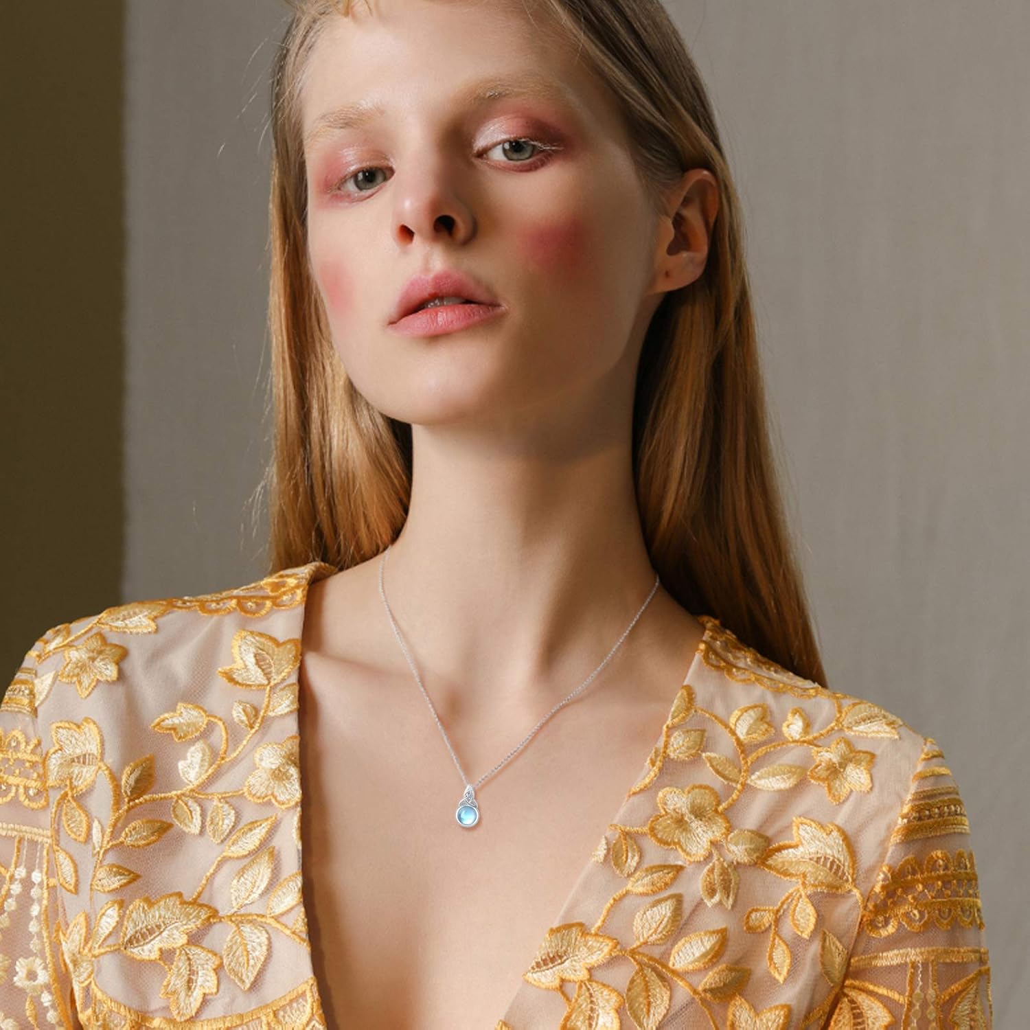 CUOKA MIRACLE Moonstone Necklace for Women 925 Sterling Silver Minimalist Pendant Necklace Jewelry Gifts for Mom Birthday Mother's Day Anniversary Christmas - Image 4