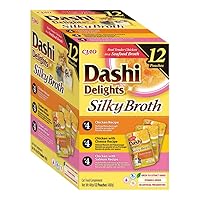 INABA Dashi Delights Silky Broth, Delicati Fiocchi in Brodo per Gatti in 3 Varietà di Pollo