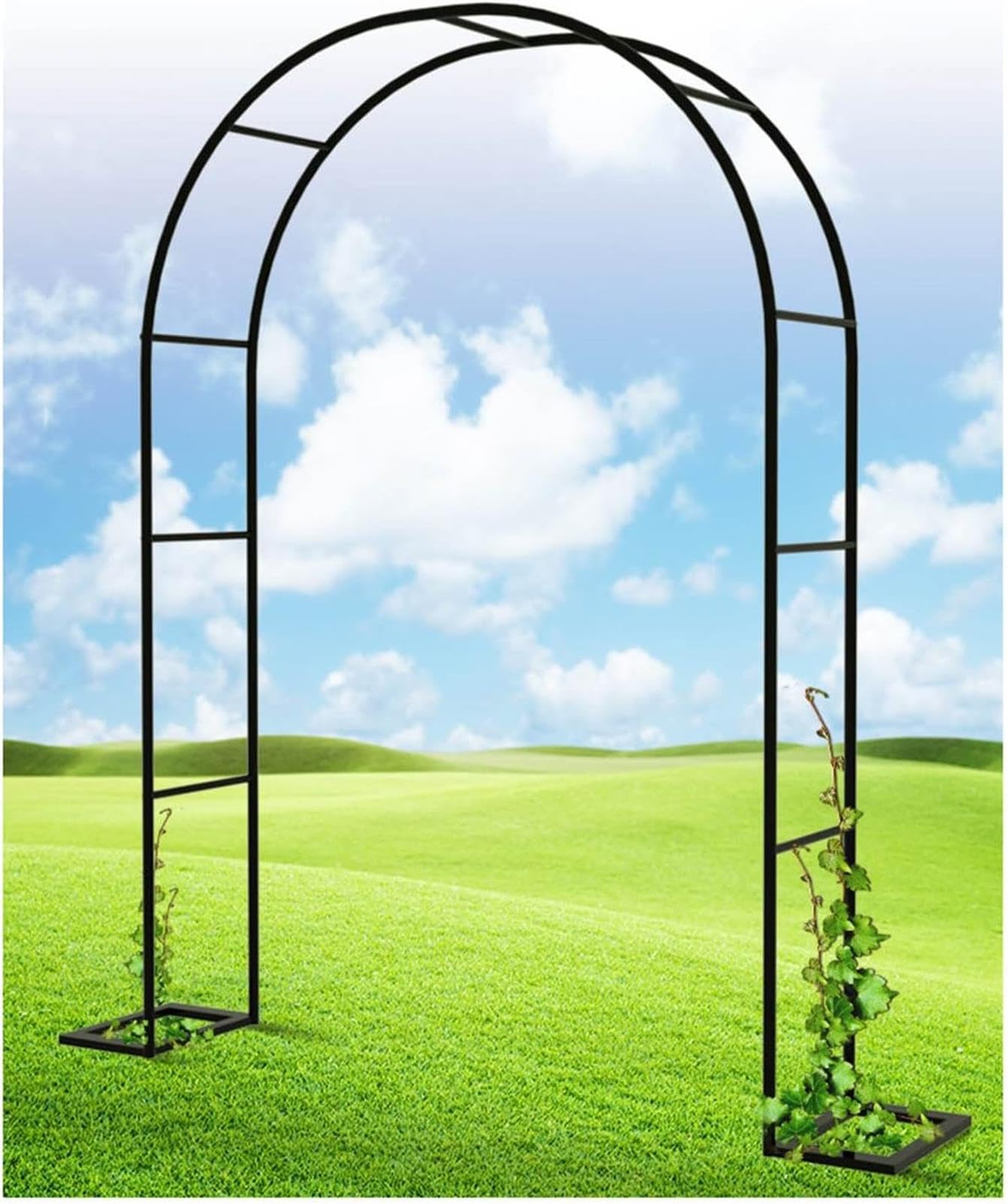 Arche de jardin pour rosiers et fleurs grimpantes créant un tunnel végétal