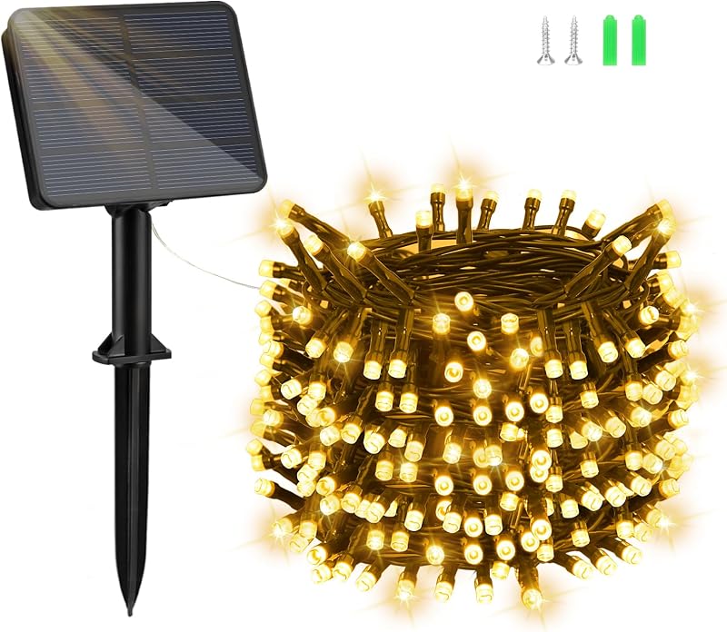 Dalugo 22m 200 LED meleg fehér szolár fényfüzér kültéri dekorációhoz