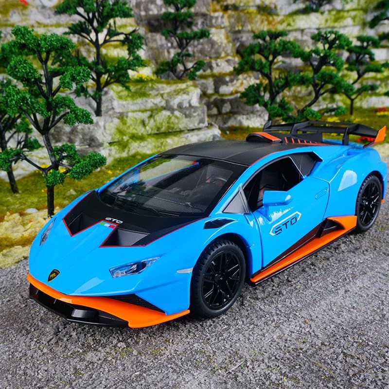 Image of DEOXY 1:24 Lamborghini Urus Car Model, Diecast Pull Back Car Toy car, Doors Open, Light and Sound, Boys Toys Kids Adults Gifts Black (STO Blue)