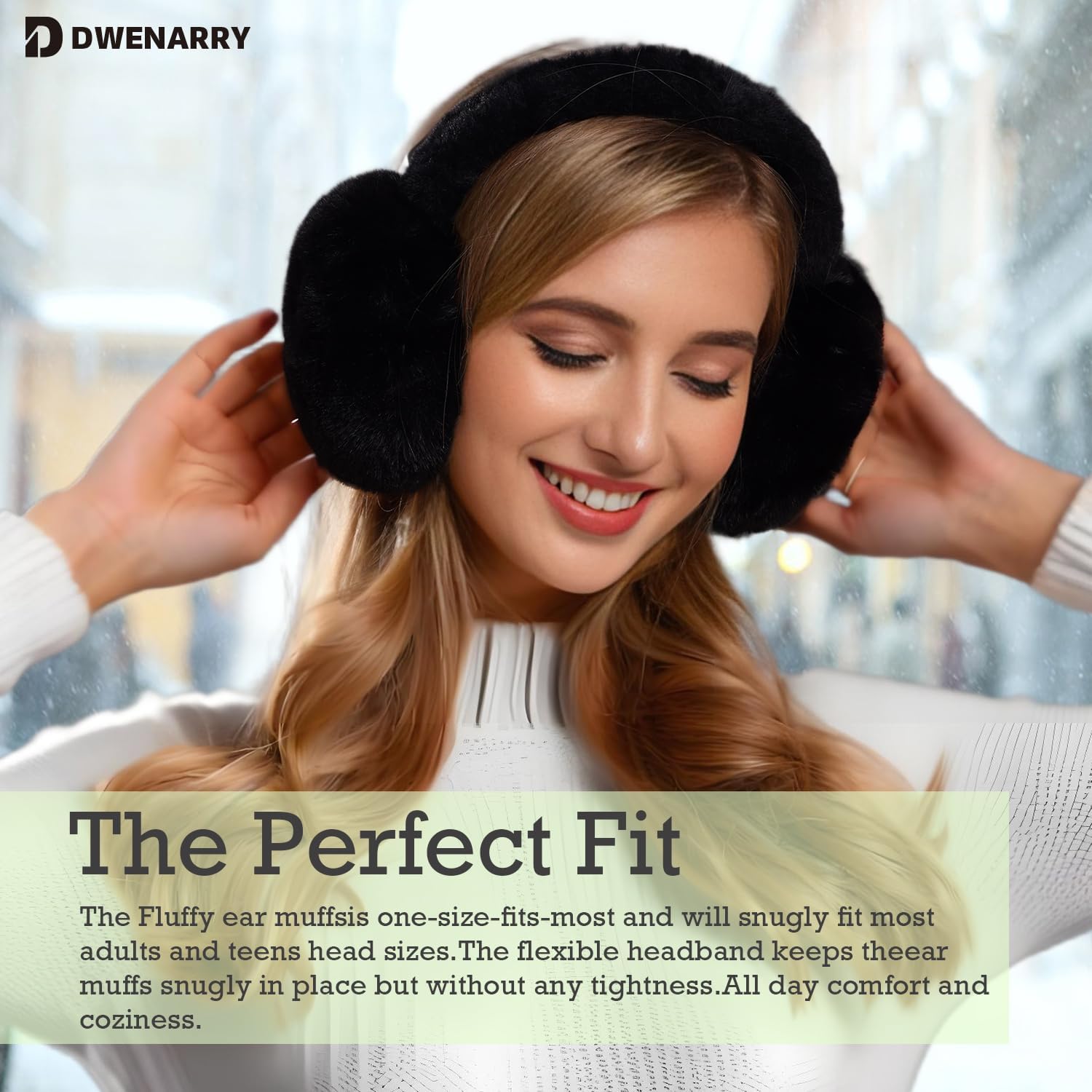 Women Winter Ear Muffs Warm faux fur Earmuffs Foldable Ear Warmer Ladies Ear Covers 1/2Pack - Image 4