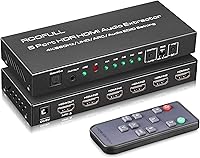 Vista 9 de ROOFULL Interruptor HDMI 2.1 de 8K con 4 puertos 4 en 1 salida 8K@60Hz 4K@120Hz Selector de interruptor HDMI con control remoto Soporte 48Gbps HDR