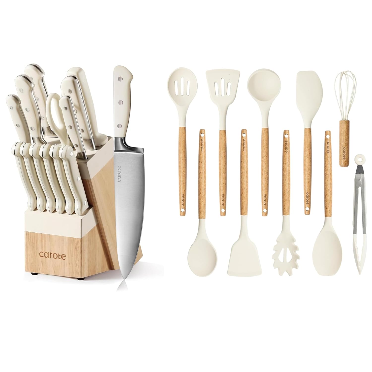 CAROTE 24PCS KNIFE SET AND UTENSILS SET