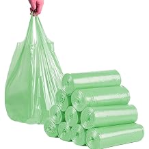 4 Gallon Small Trash Bags with Handles, 150 Count Heavy Duty Leakproof Bathroom Garbage Bags, Waste Basket Liners for Home, Office, Car Green, 1 Count Pack of 150