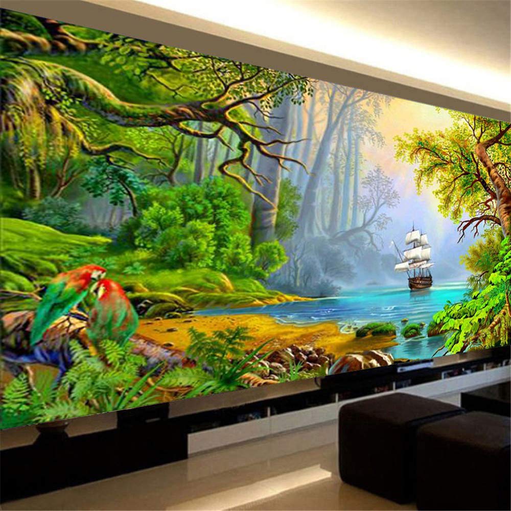 5D Diamantmalerei-Set Landschaft, 150 X 60 Cm – Inkl. Strass & Werkzeug, Ohne Rahmen