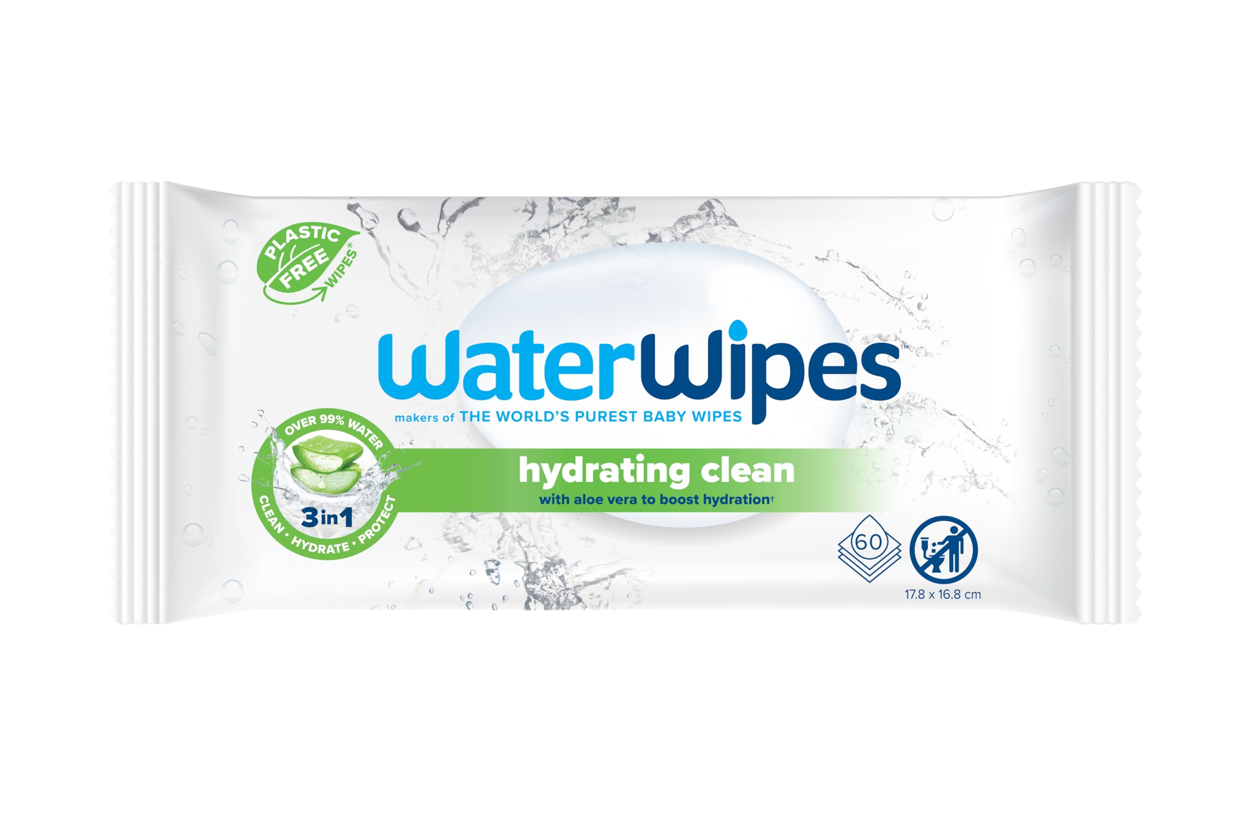 Waterwipes Hydrating Clean Refreshing Wet Wipes 60 Pc