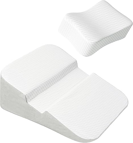 Almohadas para dormir de lado para adultos, juego de 2 almohadas cuña para la cama, almohadas de soporte contorneado, almohadas para el hombro con