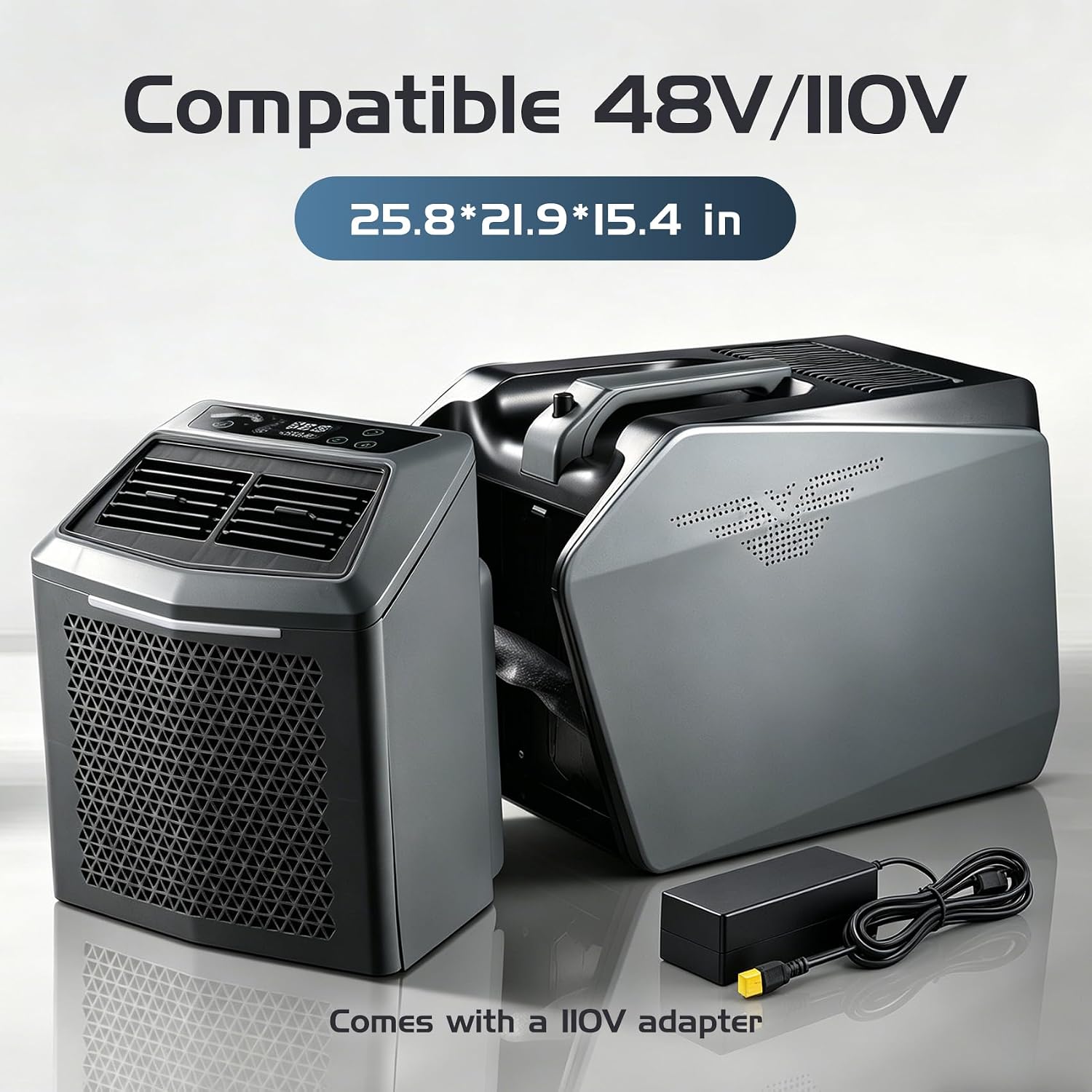 Portable Camping Air Conditioner, 5000BTU Cooling Tent air conditioner 500W portable ac Compatible with DC 48V/AC 110V Portable Tent AC for Camping,RVs,Fishing and Boat