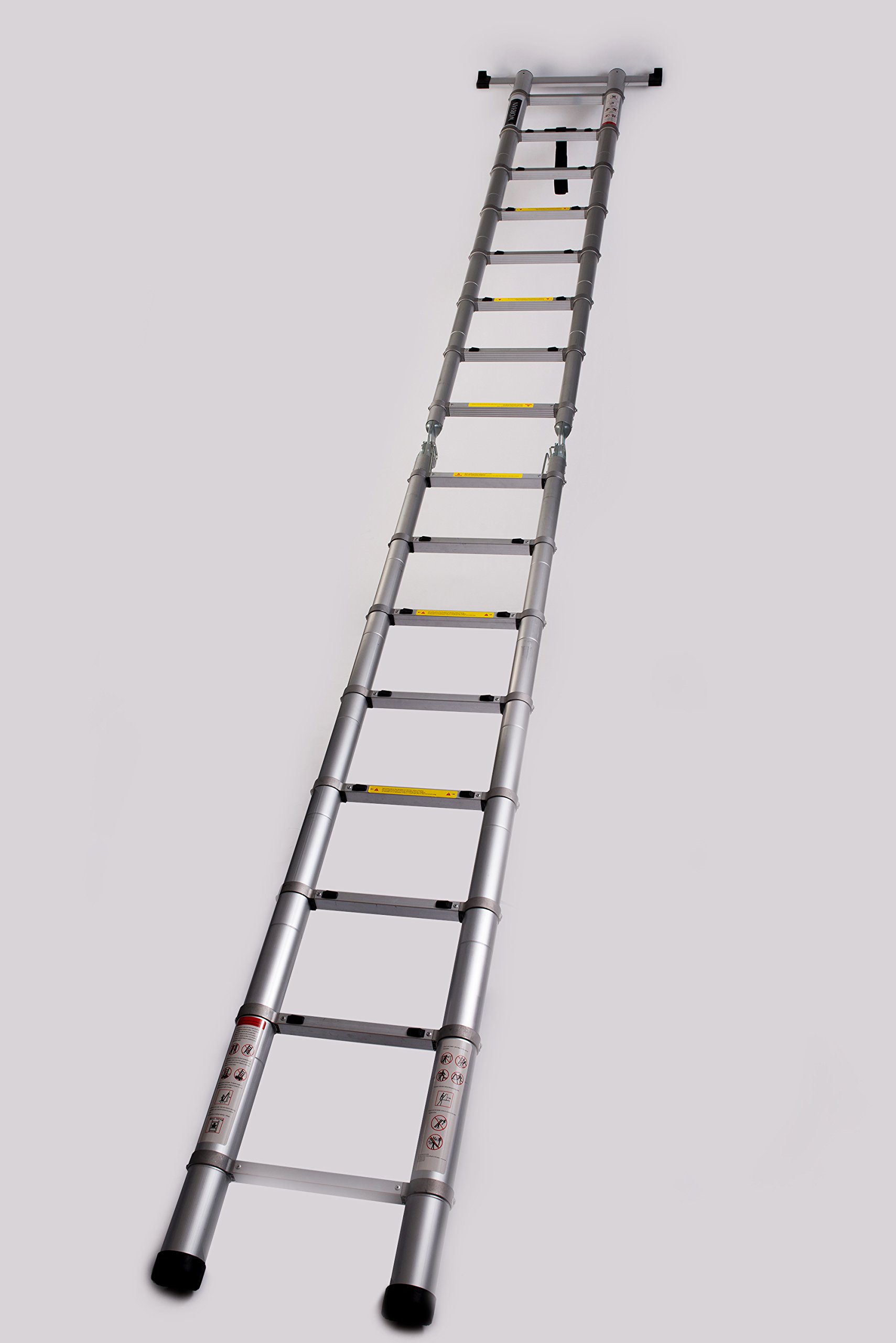 Scala Con Anelli in Alluminio 5.0m Alu Doppia Telescopica Estensibile di Transporto Multiposizione Pieghevole Multifunzione Multiuso in Alluminio AK5+bag