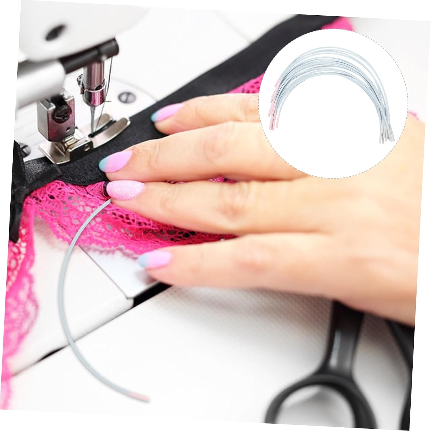 VILLFUL 10 Pairs Adjustable Metal Underwire Replacement for Bras DIY Sewing Lingerie Support Rings Suitable for Women Seamless Design for Custom Bras