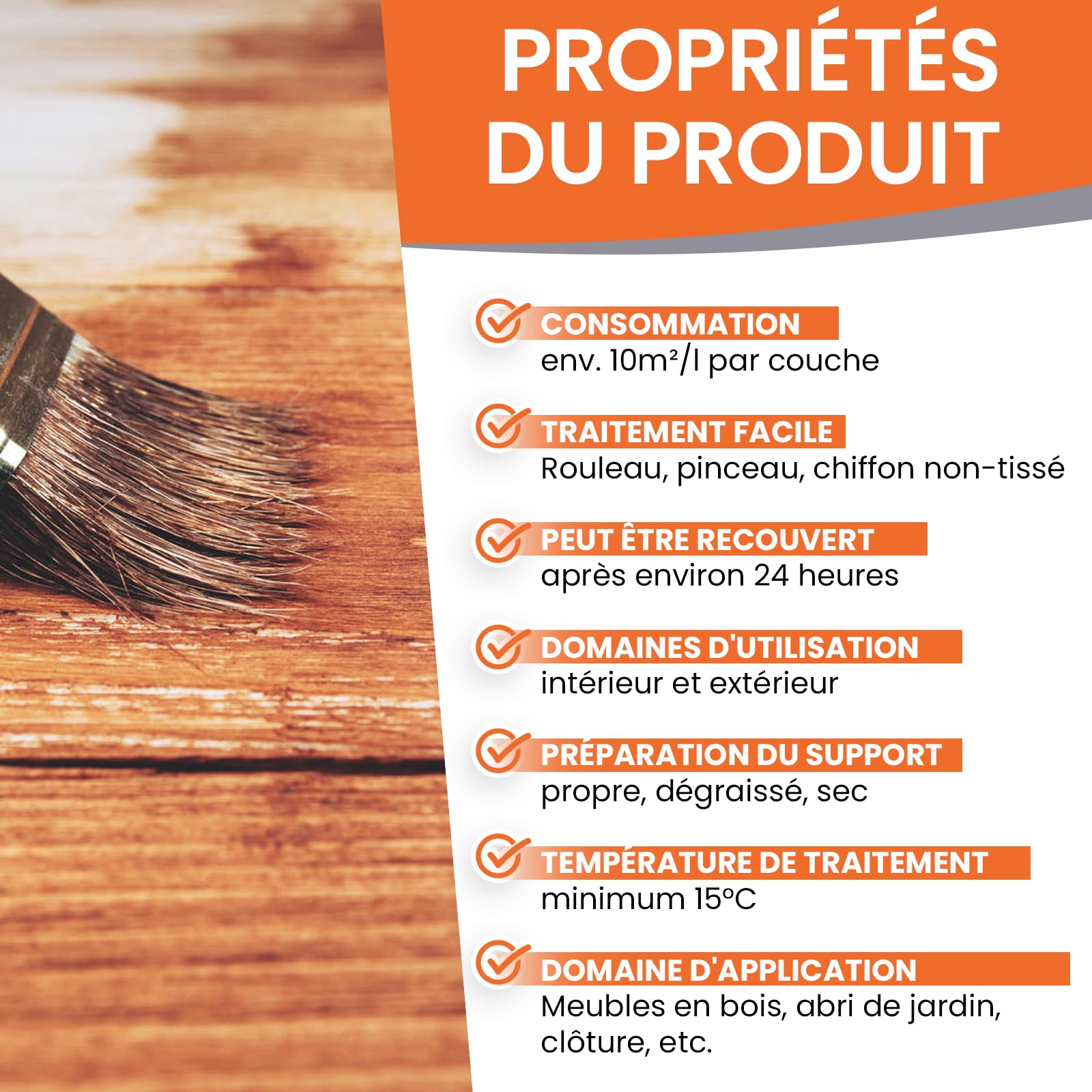 BEKATEQ Huile de lin naturelle 5L sans solvants I Huile pour bois, parquets, terrasses, meubles de jardin I Imprégnation incolore I Protection et entretien du bois pour intérieur & extérieur BE-200