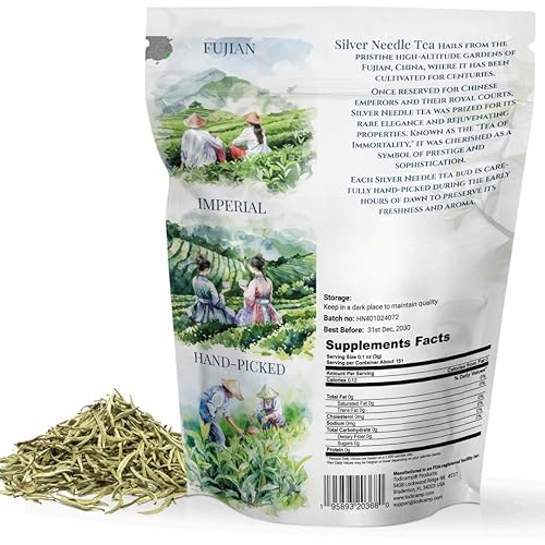 Miniatura 2 de TODICAMP Té de aguja plateada de primera calidad - 1 libra de té blanco de primera calidad hoja suelta