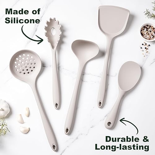 Miniatura 7 de VONIKI - Juego de utensilios de cocina de cerámica, juego de 16 ollas y sartenes antiadherentes, juegos de utensilios de cocina con utensilios de