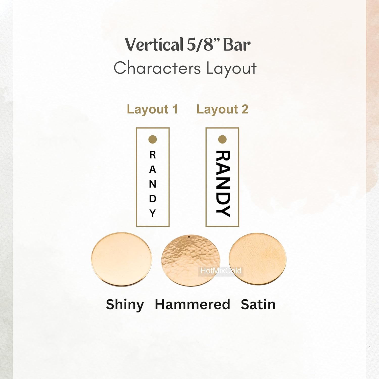 HotMixCold Personalized Small Vertical Nameplate Pendant Necklace, Delicate Mini Name Tag Necklace, Custom Bar Jewelry