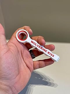 Wolverine Kiss Finger Spinner, White and Red EDC Desk Toy, ClawSpin Fang Edition