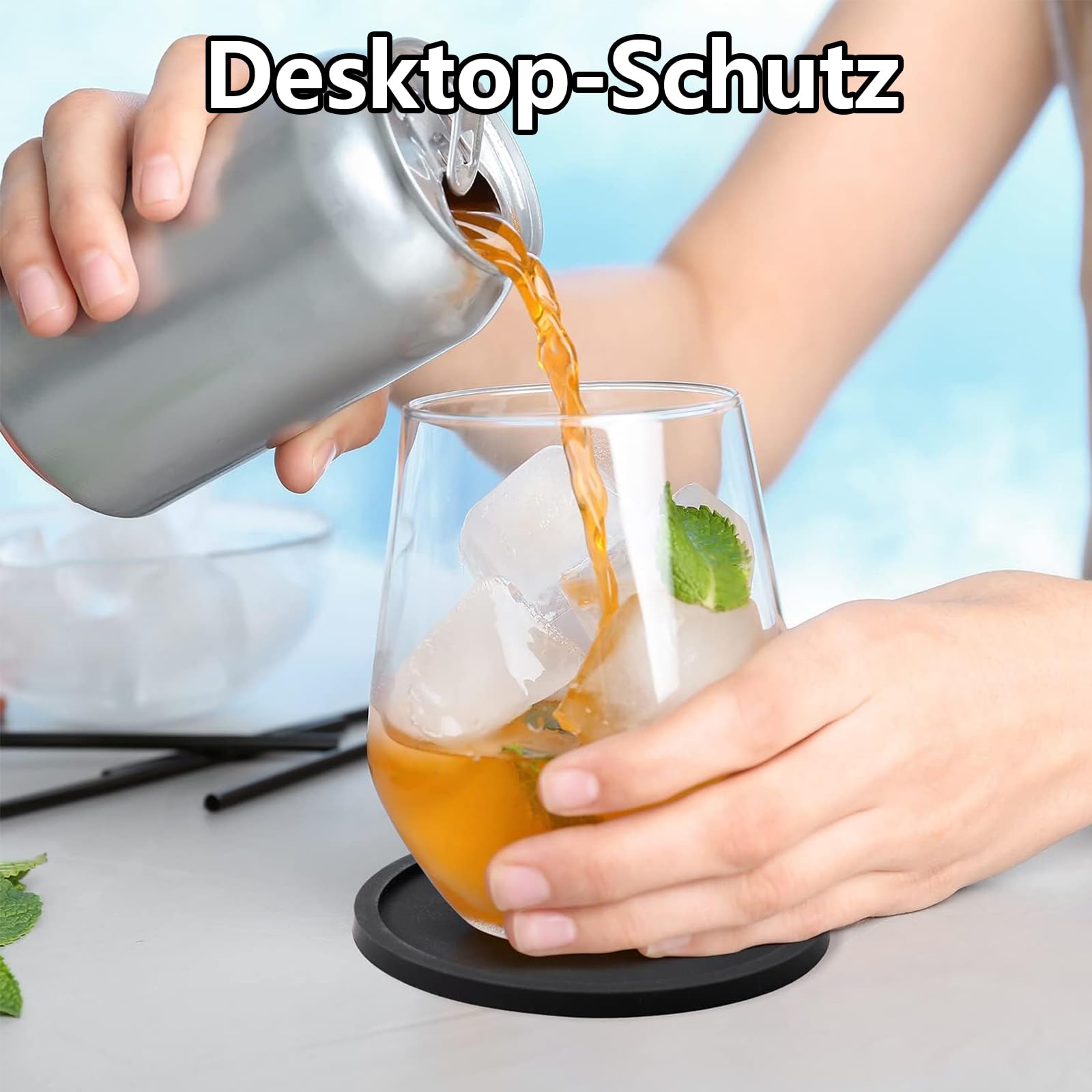 Sottobicchieri Silicone 12 Pezzi - Grigio, Antiscivolo, Isolati, Per Birra E Tazze - Foto 2