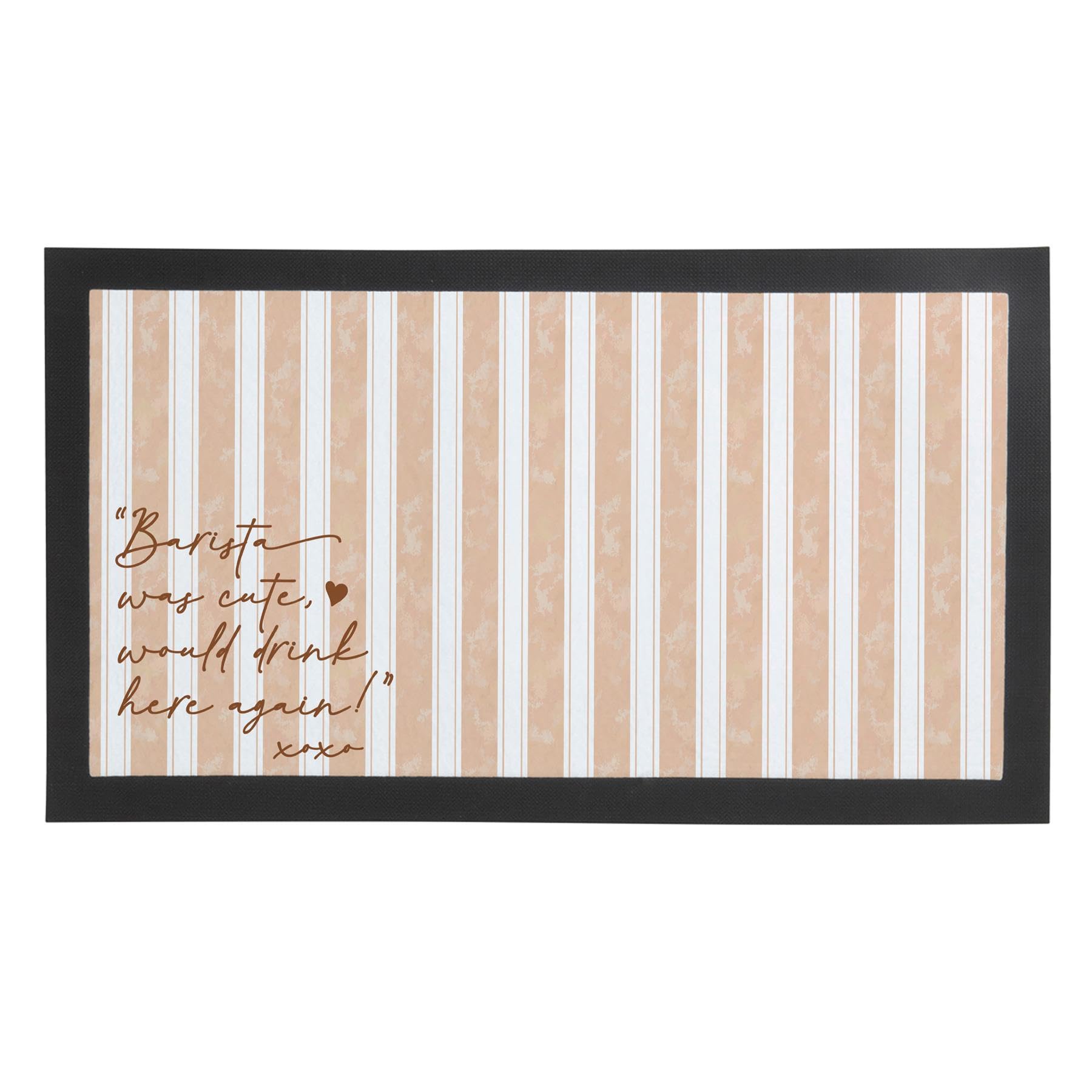 Cute Café Review Surface Mat - Beige Non-Slip Pub/Bar Service Mat | 44x25cm