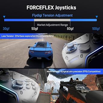وحدة تحكم لاسلكية للكمبيوتر الشخصي Flydigi APEX 5 تعمل على تشغيل قوة التغذية الراجعة من سبيكة Joysitck بمعدل 1500 مللي أمبير في الساعة واهتزاز ستيريو ولوحة ألعاب لجهاز Switch 2 PC Steam