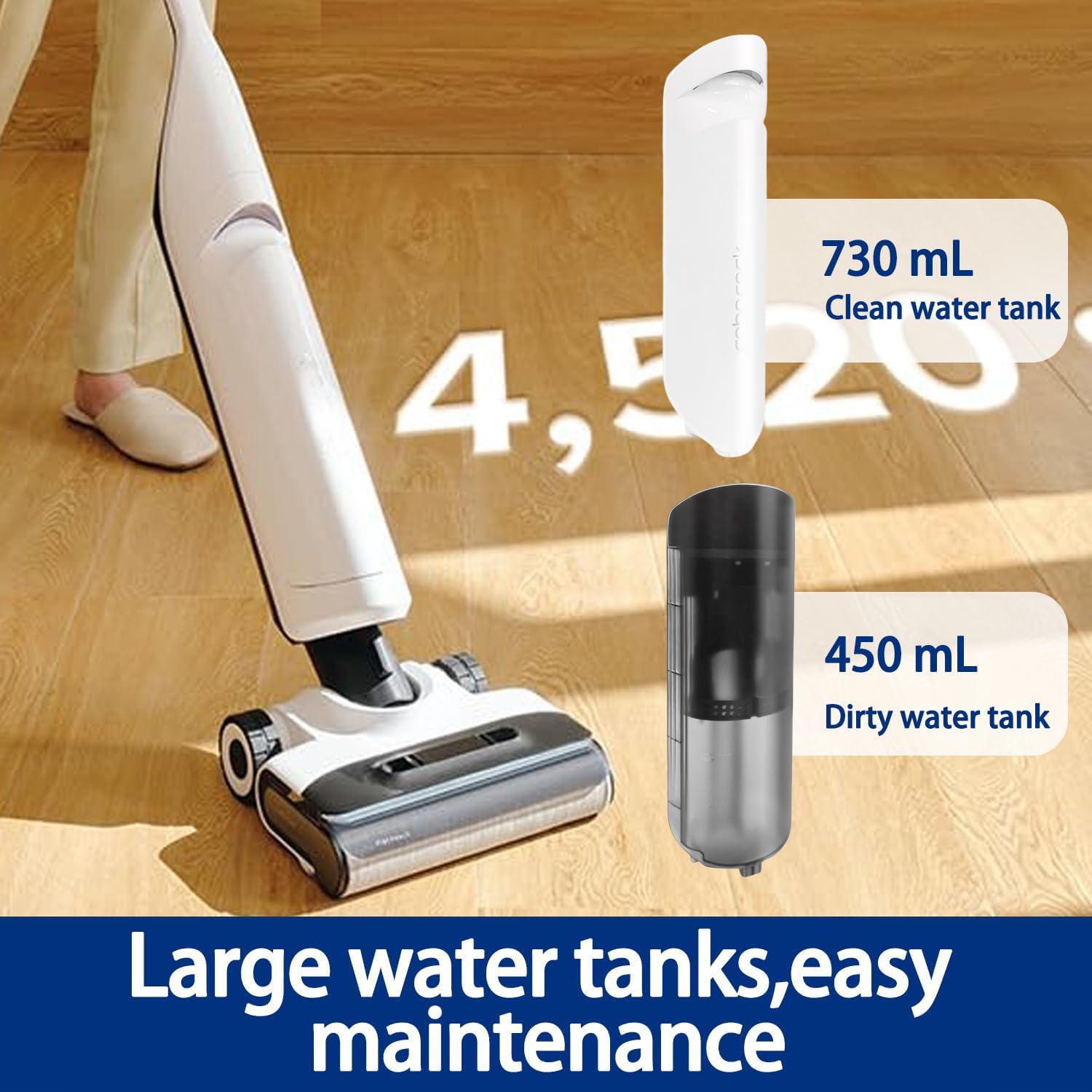 Clean/Dirty Water Tank Compatible with Roborock Flexi/Flexi Pro Cordless Wet Dry Vacuum Cleaner Accessories Replacement Clean Water Tank/Dirty Water Tank Parts (A (Clean Water Tank))
