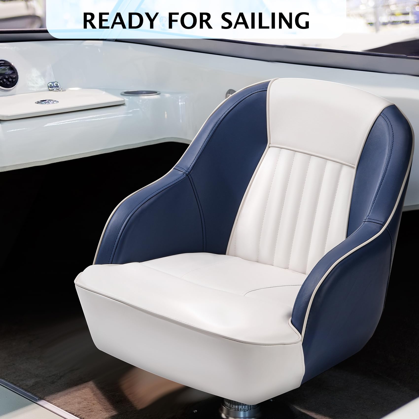 Siège De Bateau, Siège Baquet De Capitaine, Dossier Bas, Rembourrage En Éponge Épaisse, Cuir PVC Imperméable, Pour Yacht, Pour Bateau De Pêche, Pour Vedette Rapide