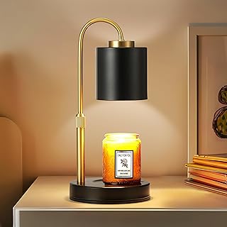 CASTLELIFE Candle Warmer Lamp with Timer & Dimmer, Height Adjustable Electric Wax Melt Warmer for Jar Candles, Gifts for Mom Home Decor, Black Gold