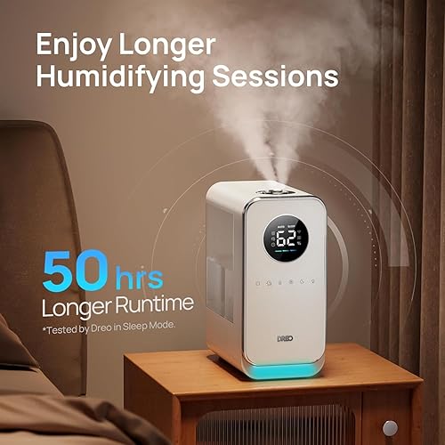 Miniatura 5 de Dreo Humidificadores para dormitorio, humidificador inteligente silencioso de niebla fría para habitación grande, difusor de aceite y luz nocturna,