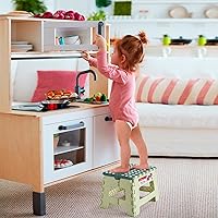 Vista 9 de ACSTEP Taburete plegable de 9 pulgadas, capacidad de 300 libras, taburetes plegables de plástico para niños y adultos, taburete plegable adecuado