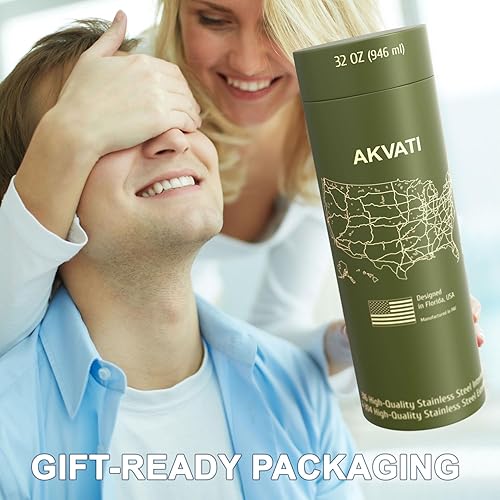 Miniatura 5 de Botella de agua verde de acero inoxidable de 32 onzas - Tapa de boquilla automática a prueba de fugas, sin BPA, botella de agua aislada para