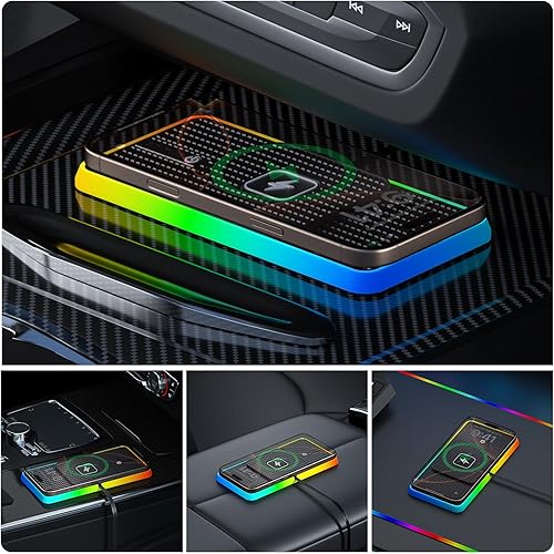 Miniatura 2 de Cargador inalámbrico para automóvil, cargador de teléfono inalámbrico POLMXS para teléfono celular de automóvil, alfombrilla de carga inalámbrica