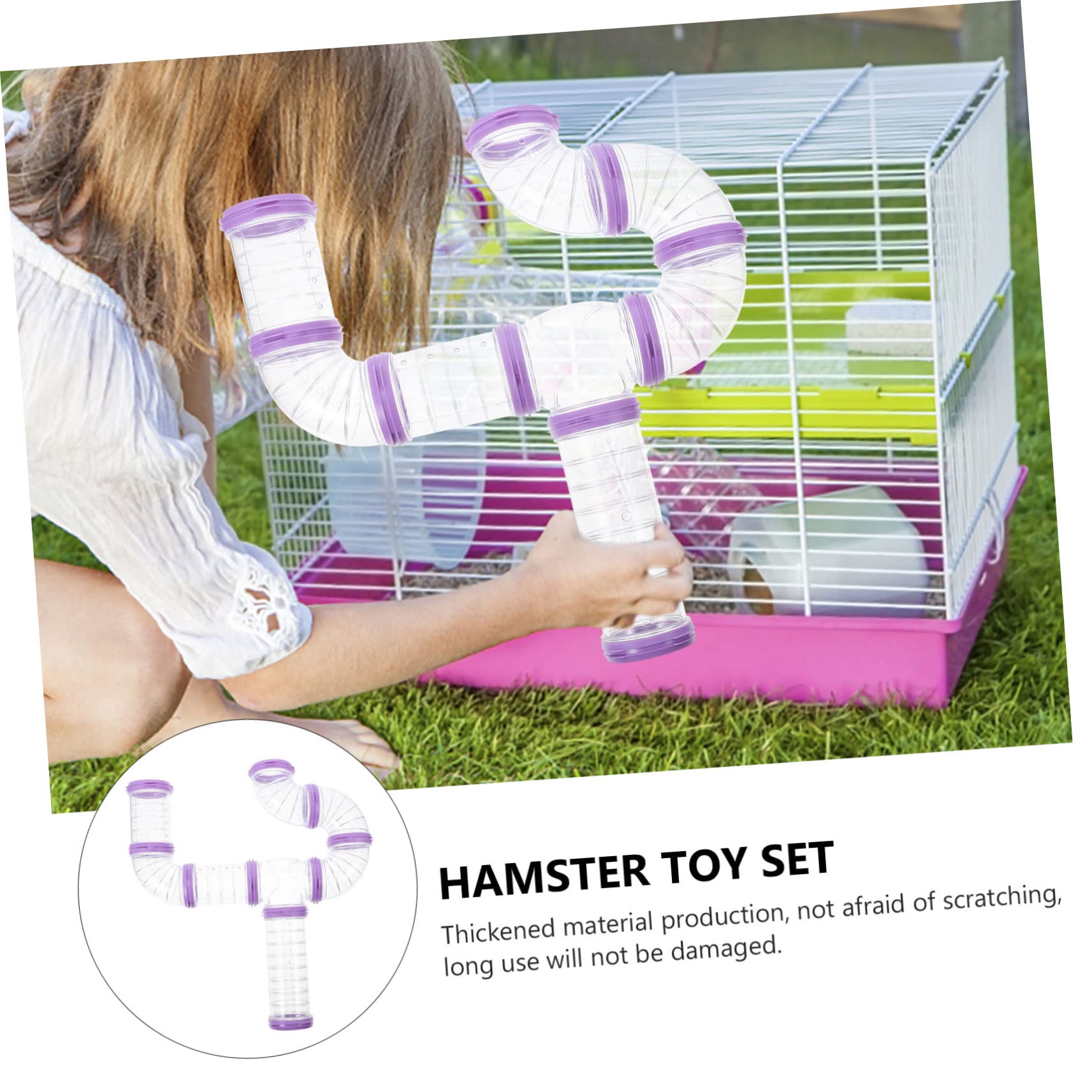 Toyvian 4 Sätze Hamsterkäfig DIY Teiliges Röhrenset Robustes Labyrinth mit Verstärktem Eingang Spielerische Tunnelverbindung für Kleine Haustiere Wie Zwerghamster Sicheres Zubehör für
