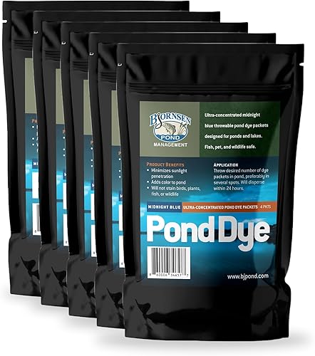 Paquete de tinte de estanque ultraconcentrado azul medianoche (5 bolsas que contienen 20 paquetes en total)