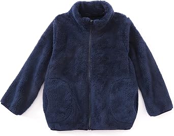 CECORC Mommy and Me Fleece Jacket for Boys and Girls, Soft & Cozy Full-Zip Flannel Coat, Winter Warm Stand-Collar Outerwear