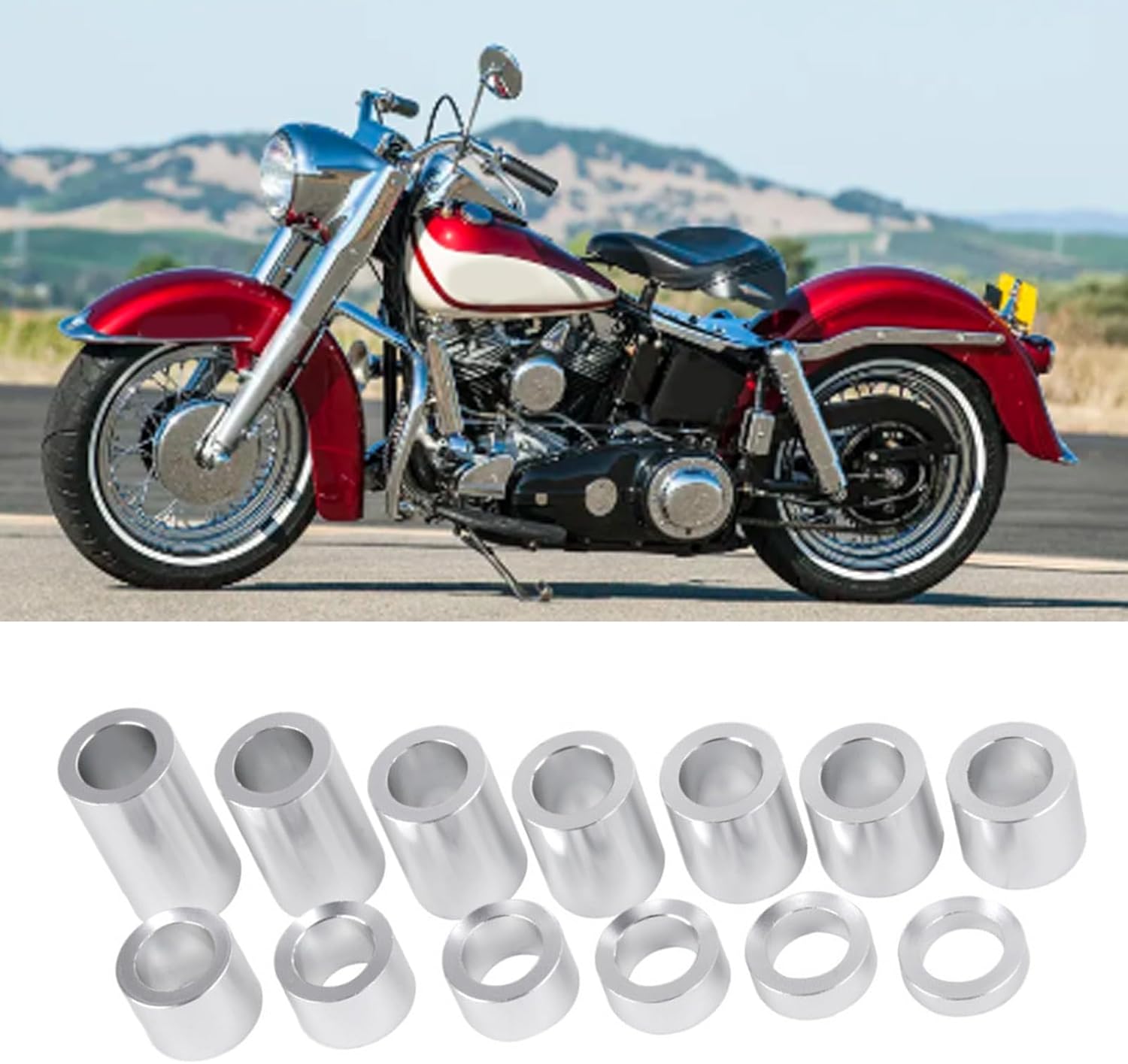 Metal Wheel Axles Spacer Wheel Axles Spacers 1/2in -/2in Motorbike Accessory Easy Installation for 2008-2024 Modified