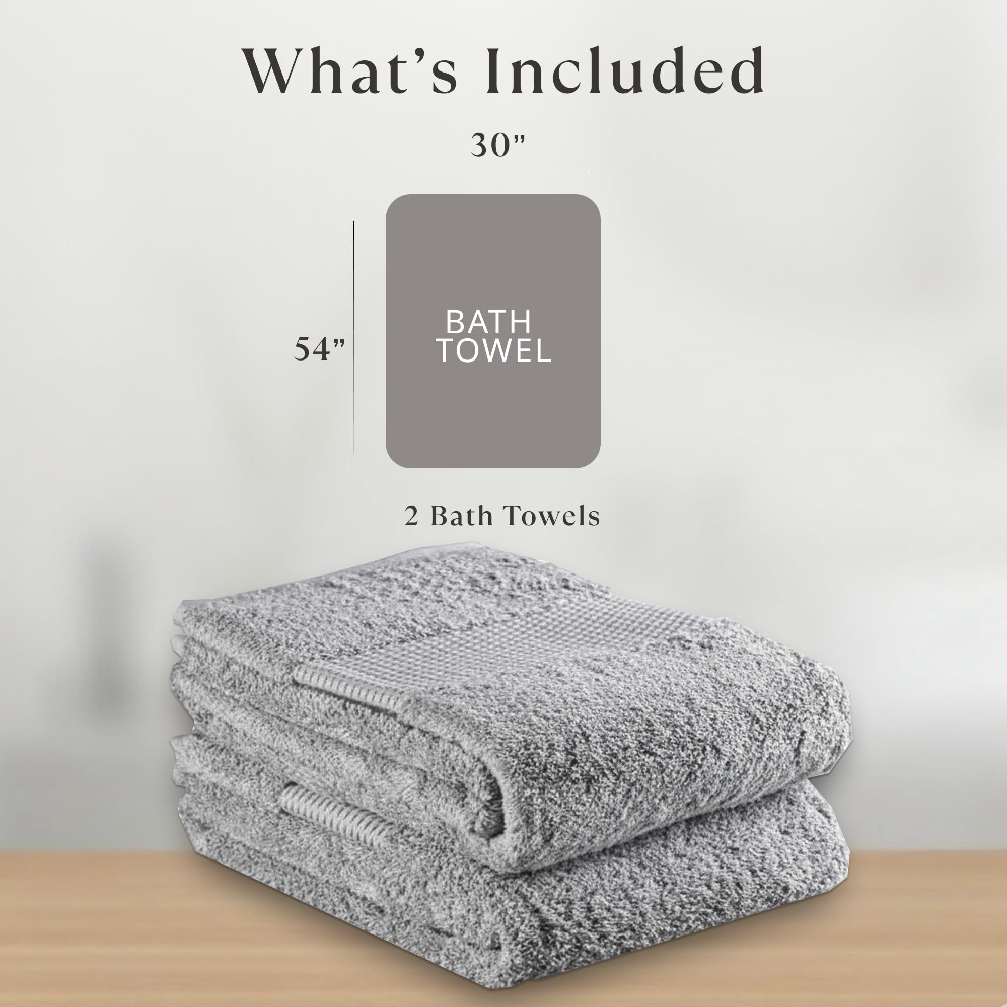 Delilah Home - Colección de Toallas de baño de Lujo, Juego de Toallas turcas 100% algodón para baño, Toalla de SPA orgánica ultrasuave y Absorbente (2 Piezas Cada una de 30 x 54 Pulgadas), Paquete de