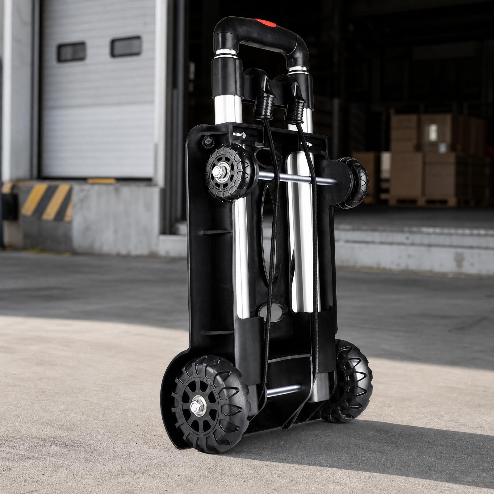 Carrello da Trasporto con Manico Telescopico Portatile Carrello Pieghevole a Mano Resistente per Commissioni Quotidiane, 4 Ruote