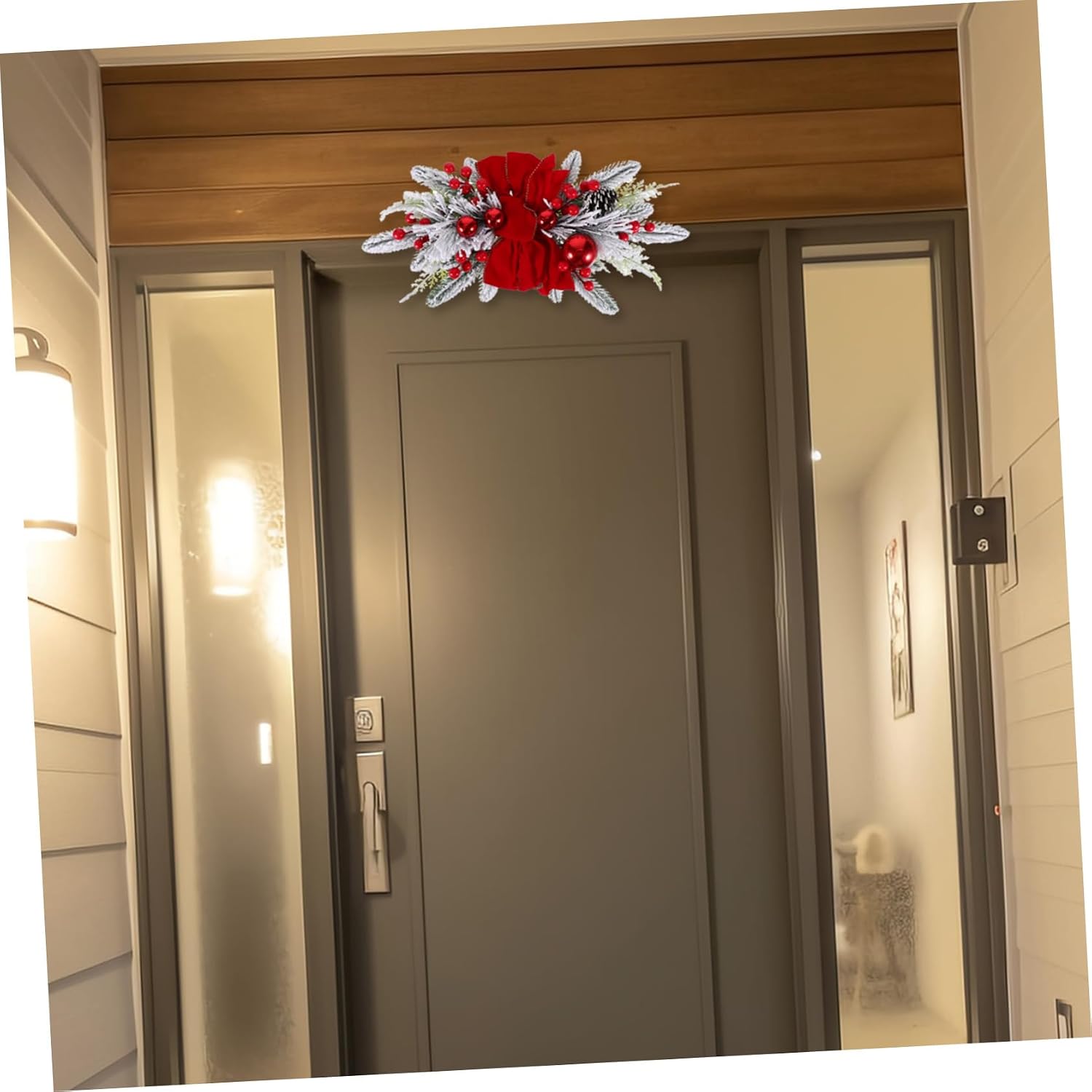 Garneck Luminous Christmas Wreath Decoration Glowing Holiday Door Pendant Design for Festive Home Decor for Stairs Windows and Christmas Parties