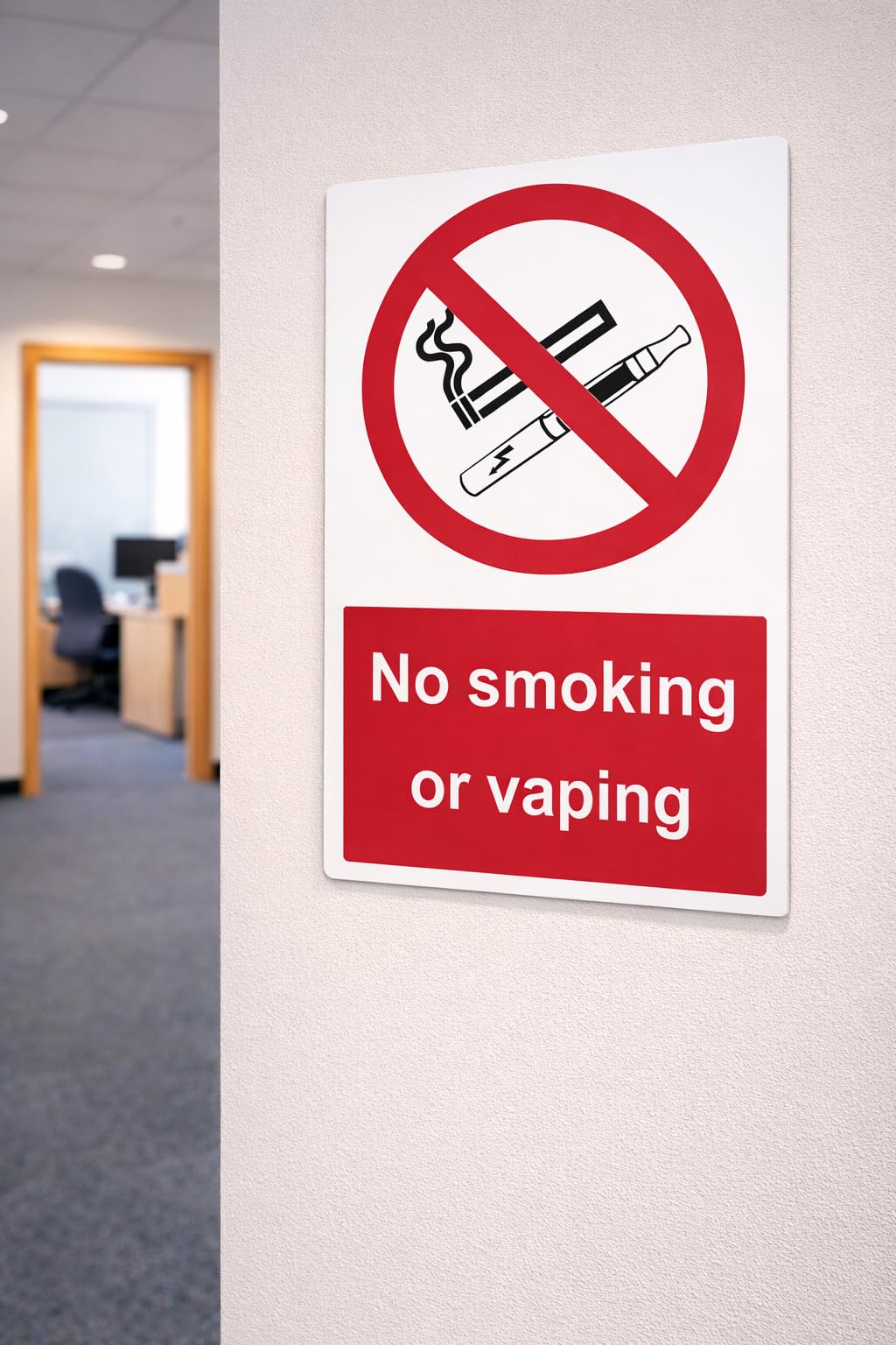 No smoking or vaping e-cigarette Safety sign - Self adhesive sticker 300mm  x 200mm : Amazon.co.uk: DIY & Tools