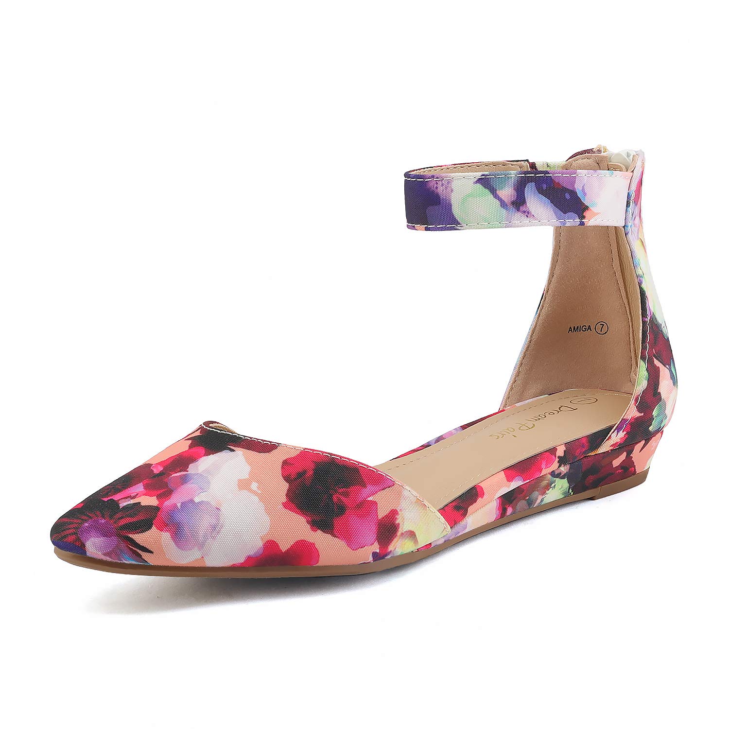 DREAM PAIRSWomen's Low Wedge Ankle Strap Dress Flats Shoes