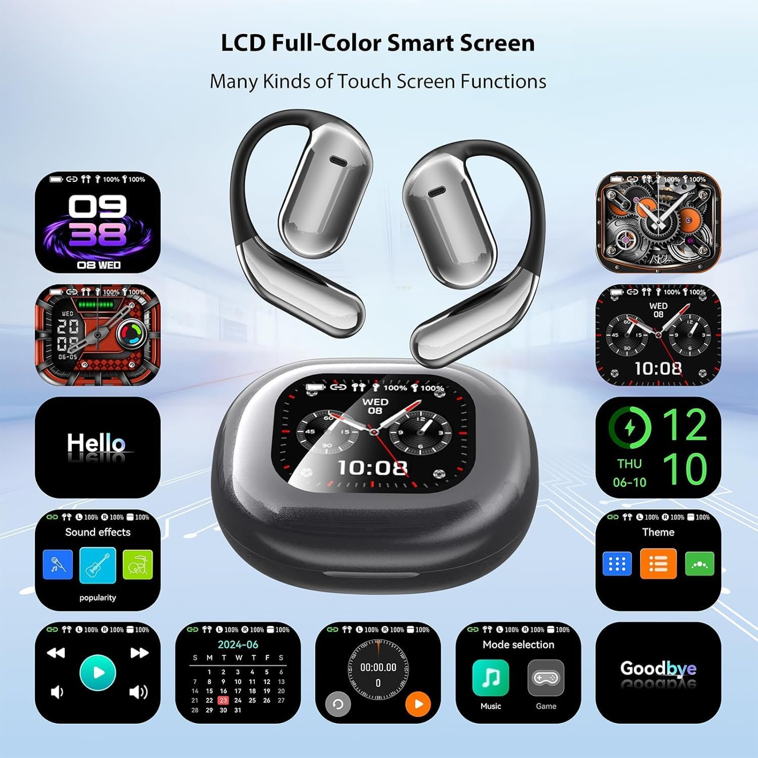 Sunnyknight 144-Language AI Translator Earbuds: Real-Time Bluetooth 5.4 Earphones with OWS Open Ear & Touch LCD - Ideal for Business, Travel & Learning - Image 6