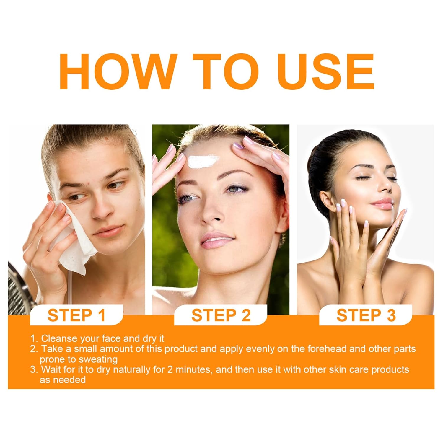 Face Antiperspirant, Face Sweat Blocker, Face Discourage Sweat, Face No Sweat Lotion for Face, Body, Forehead, and Scalp Dry, Excessive Sweating & Hyperhidrosis, Oily Skin Control (2PCS) - Image 7