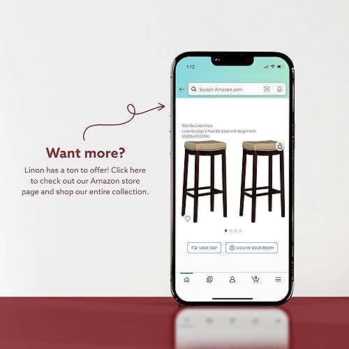 Miniatura 14 de Linon Augustus Taburete de bar sin respaldo de nogal con asiento tejido de hierba marina, juego de 2 Nuez,Natural,Blanco